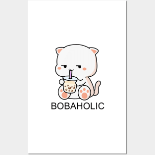 Bobaholic Kitty Loves Boba! Posters and Art